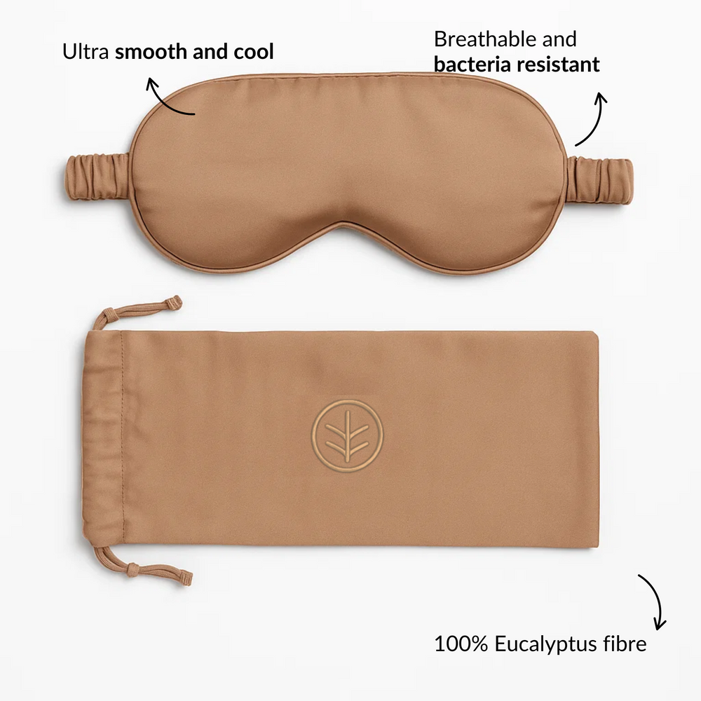 Essential Silk Sleep Eye Mask in Peach (Eucalyptus Silk)